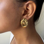 Gold Statement Stud Earrings
