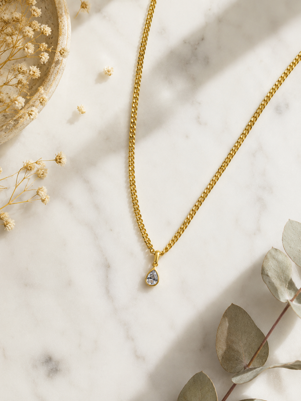 Water Drop Zircon Pendant Necklace