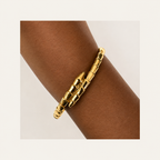 Amara Snake & Bamboo Bangle | 18K Gold PVD | 304 Stainless Steel