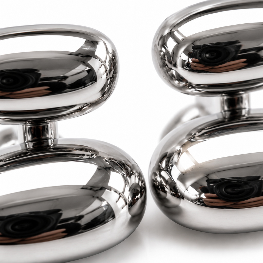 Silver Tone Pebble Stud Earrings