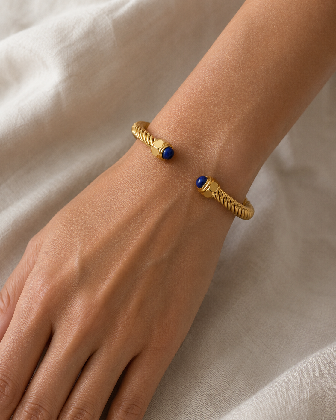 Blue Stone Cuff Bracelet