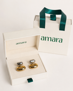 Dual Tone Pebble Stud Earrings